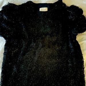 Sezane Black Sparkly Top